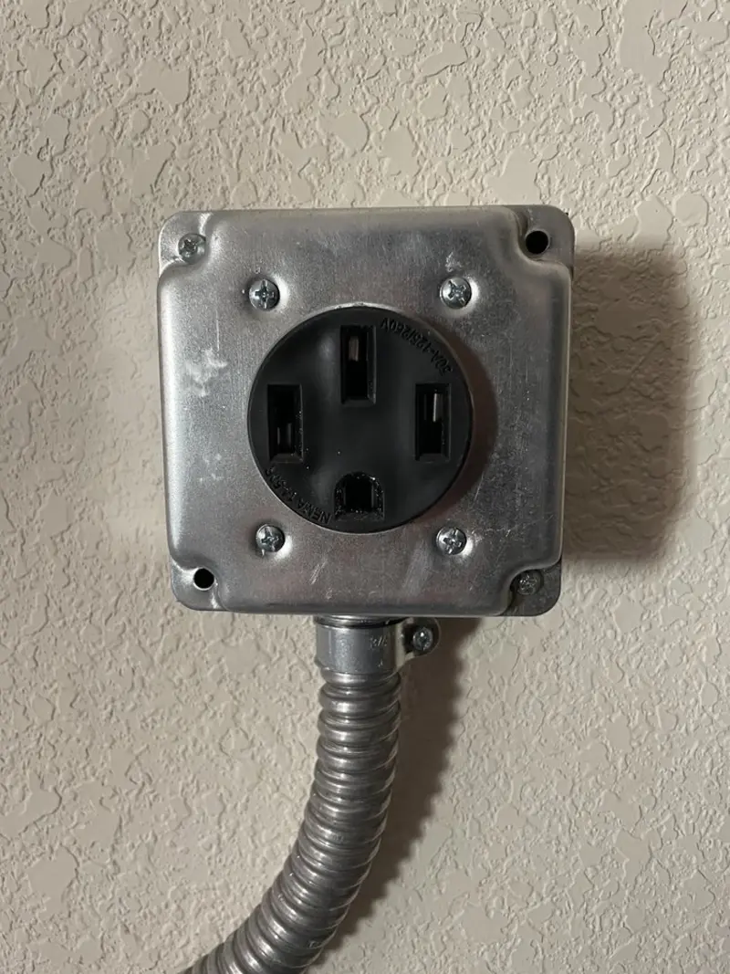 NEMA 14-50 outlet installed for Electrical Panel Upgrade in Angola